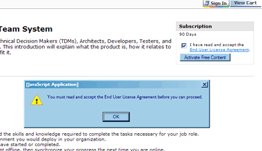 This EULA implementation 'knows' if the user ticks the box without actually having read the agreement