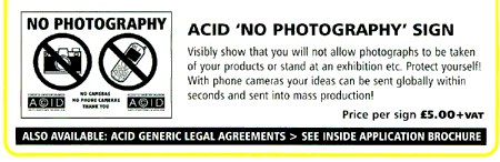 No photography allowed, from ACID