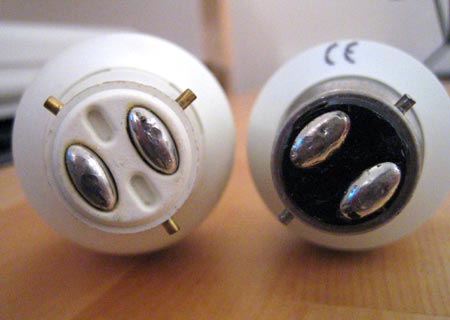 MEM BC3 compared with standard 2-pin bayonet CFL