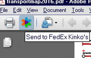 Adobe Reader Send to FedEx Kinko's button