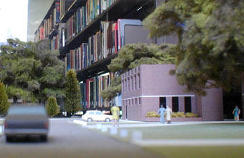 A model of a library, in a library (Shoreditch College/Brunel University, Runnymede)