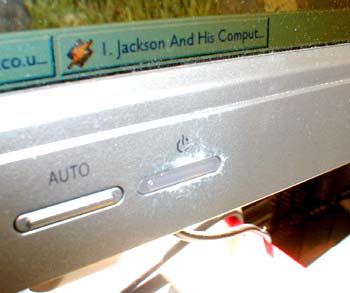 A power button, well-used in this case