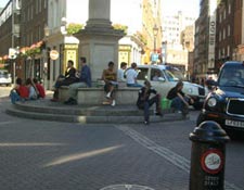 Shared space at Seven Dials, London