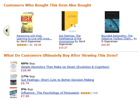 Amazon's recommendation features demonstrate social proof