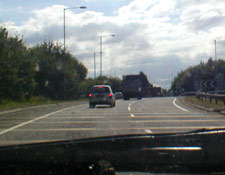 Progressively closer rumble strips on the A303 in Somerset