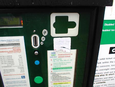 Parking ticket machine in Totnes, Devon